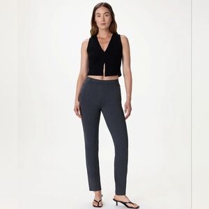 Quince Ultra-Stretch Ponte Straight Leg Pants Charcoal Gray Medium